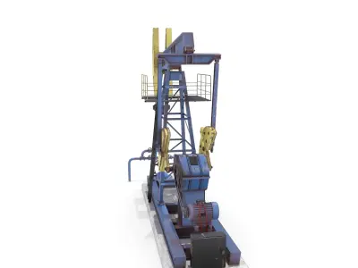 Oil Pumpjack  Weathered 1 Low-poly 3D model