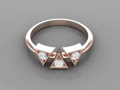 Solitaire Ring Version 1 SR37 3D model