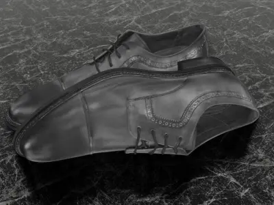 CLASSIC 3D SHOE - BLACK Low-poly 3D model