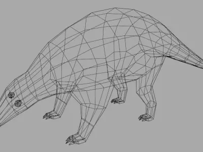 Low-Poly Game Ready Pangolin Model armadillo Low-poly 3D model