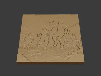 Footbal sports relief wall art 3D print model
