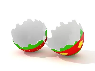 Easter Egg Cracked  N008 Low-poly 3D model