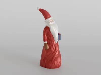 Holiday Home Decor Christmas Santa Holding Gift 3D print model