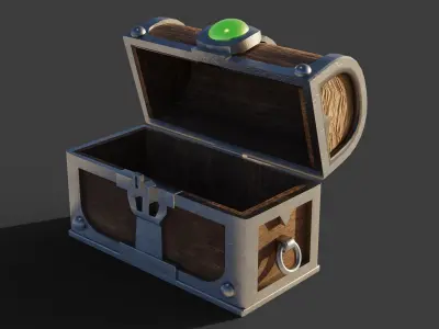 Treasure Chest Game Asset Low Poly Low-poly 3D model