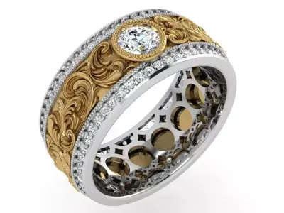 Bezel Setting Engraving Band 4420 3D print model