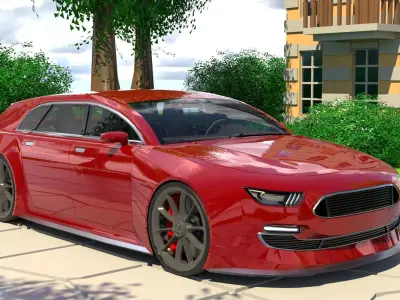 Generic Small 4 Door Hatchback With Sport Package Low-poly 3D model