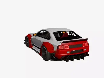 Track-Focused Sports Car Aerodynamic Urban Design 04 3D model
