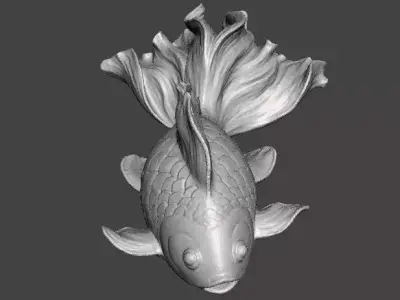REALISTIC GOLDFISH SCULPTURE FIGURE MODEL PET STATUE 3D print model