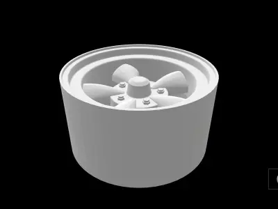 American Racing Torque Thrust D scalable and printable rims 3D print model