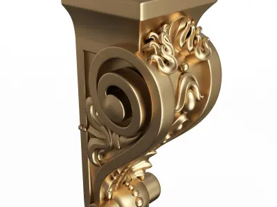 Corbel Carved 07 Low-poly 3D model