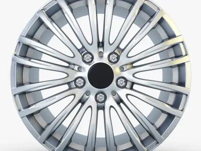 Style 345M wheel silver Mid Poly Low-poly 3D model