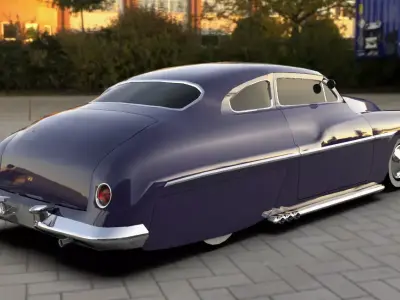 Custom coupe car 1949 Low-poly 3D model