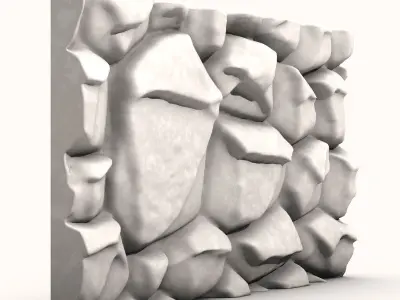 Crude Stone Barrier Section 3D model