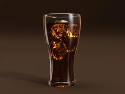 Drink Glass - Coke With Ice 3D model