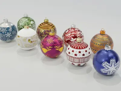Christmas Baubles - 3D Low-poly 3D model