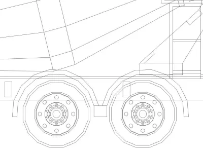 Concrete Mixer Low-poly 3D model