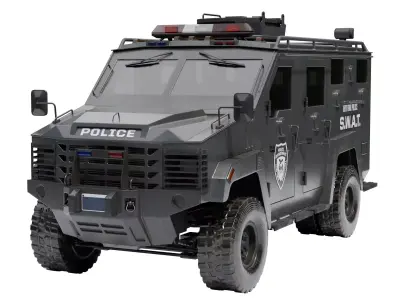 Swat Truck Low-poly 3D model