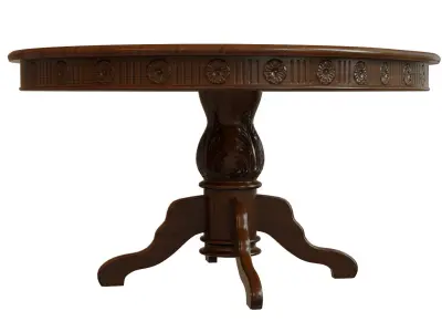 Wooden table with carvings 1500 3D model