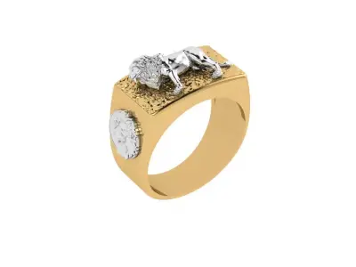 Lion Ring 3D print model buy