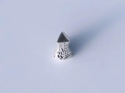 Vase puffy triangle with twisted half organic lattice 3D print model