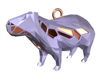 Animal Charm Capybara Pose Pendant 3D print model