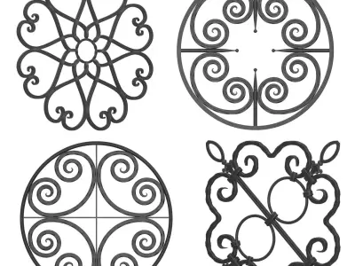 Wrought iron panel No 11 3D model