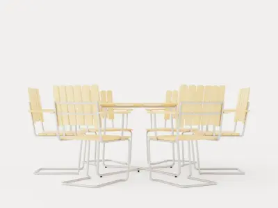 A2 and 9A dining set Low-poly 3D model