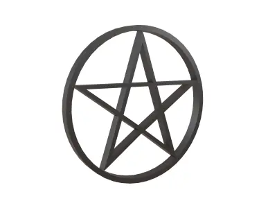 Pentagram Symbol v2 001 Low-poly 3D model