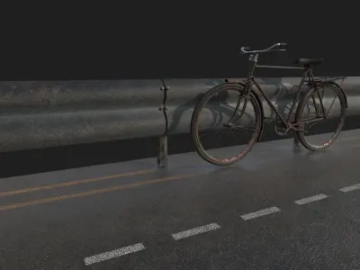 rust bicycle Low-poly 3D model
