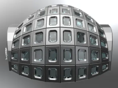 Dome Stand Alone Structure with Window Panels and entry doors 3D model