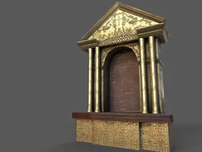 Church altarpiece Low-poly 3D model