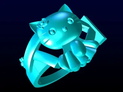 Kitty ring - Cat rings  3D print model