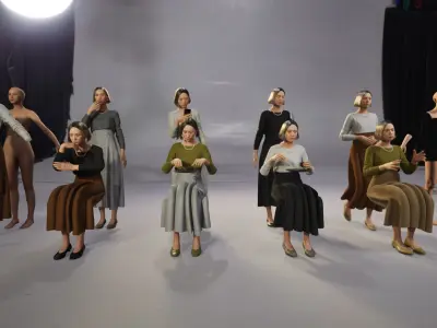 Modular Character - Asian Smart Casual Woman - FF2 Low-poly 3D model