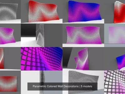 Parametric Colored Wall Decorations 3D Model Collection