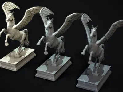 Pegasus Statue PBR  Low-poly 3D model