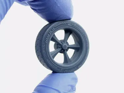18x9 Rocket Booster Wheel Hoosier Track Attack Pro Tire 3D print model