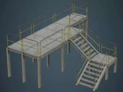 Industrial Platform 1B Low-poly 3D model