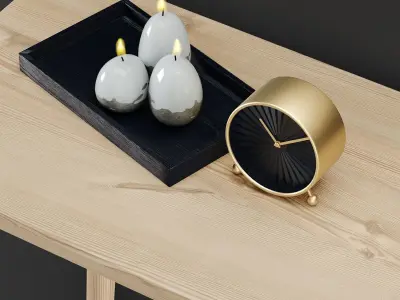 Midford Console Table And Round Mirror 3D model