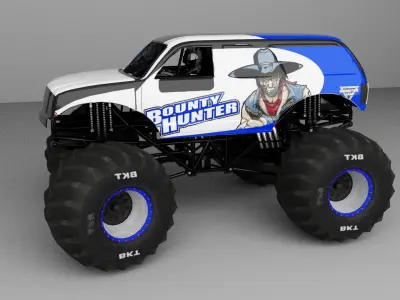 Monstre Truck Low-poly 3D model