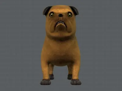 Dog base cartoonV04 Low-poly 3D model