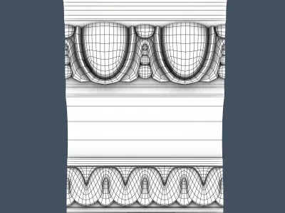 Decorative Crown Molding 3D model 14