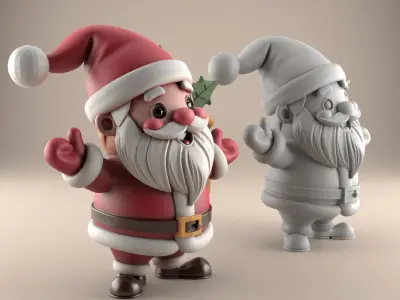 3D Cute Santa Figure for Desk Decor and Gifts 3D print model