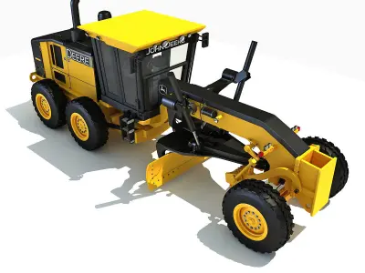 Yellow John Deere Grader 3D model