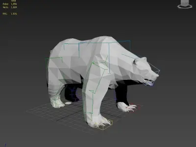 Lowpoly Bear polar in low polygons 3D model