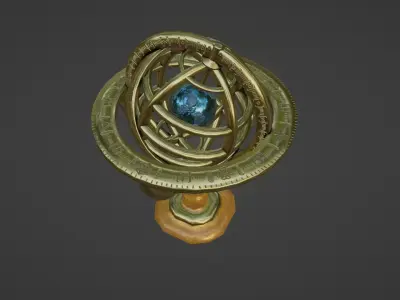 Armillary Sphere Low-poly 3D model