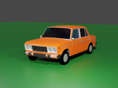 Car lada 2106 USSR Russia LOW POLY  3D model