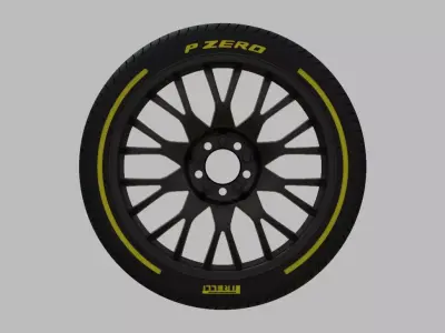 Miniature Konig Lace Rim and Tire - 3D Print - No Textures 3D print model