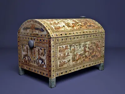 Egyptian King Tutankhamun chest Low-poly 3D model