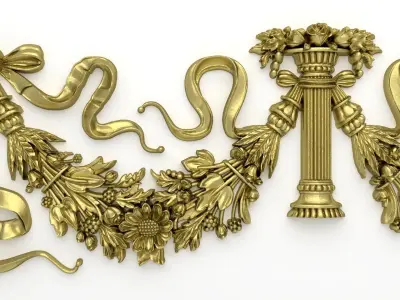 Classic decor ornament v-3D model01 3D model