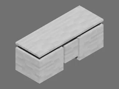 Desk Voxel Free low-poly 3D model